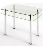 Glass dining table D-06-1 with tempered glass and chrome legs order